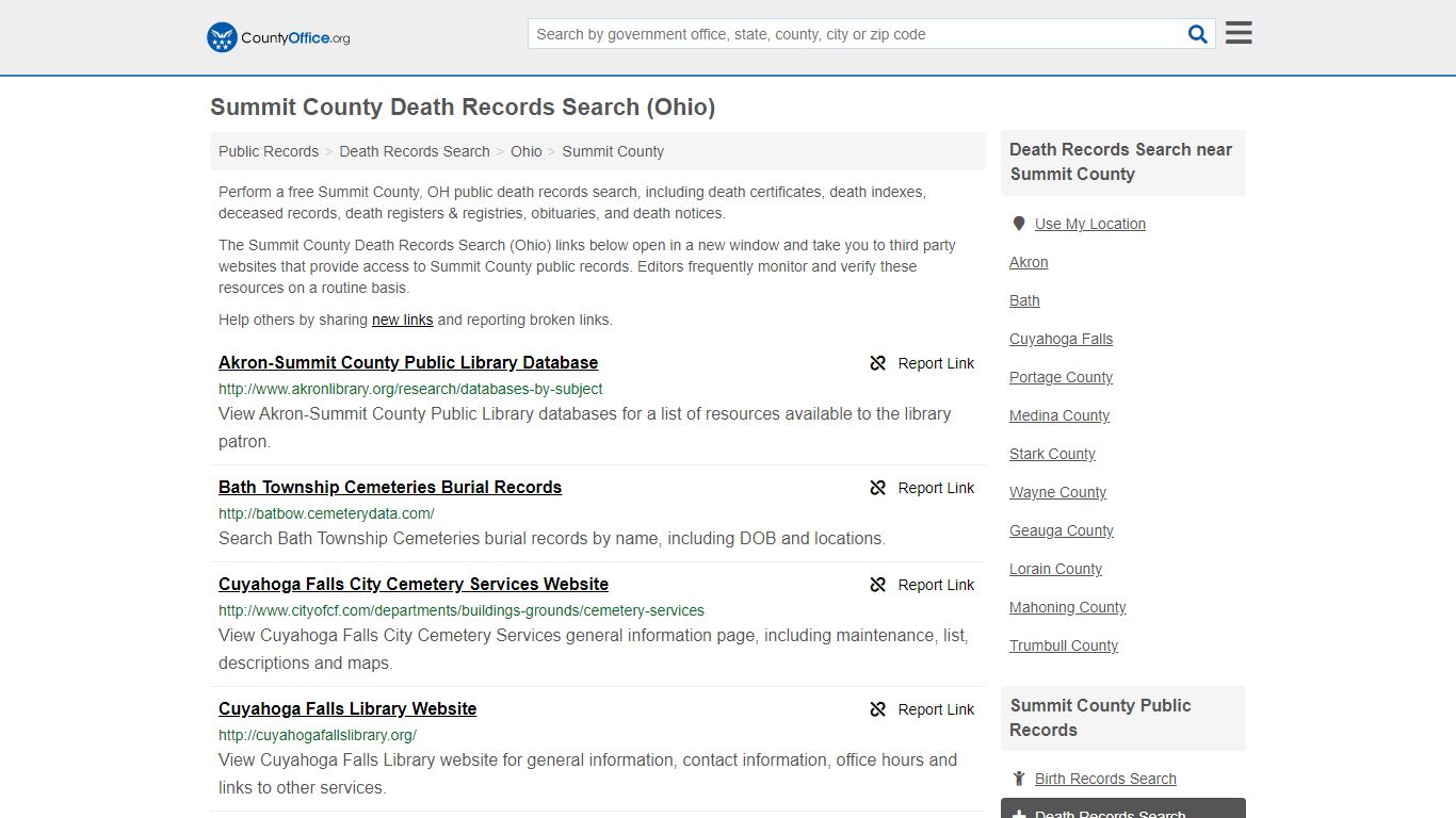 Death Records Search - Summit County, OH (Death ...